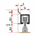 Kit de glisare pentru uși și panouri culisante cu lamele orientabile, șină de aluminiu 3 m, până la 100 kg — imaginea 2