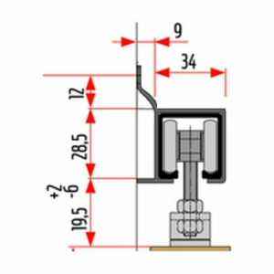 Kit de glisare pentru uși și panouri culisante cu lamele orientabile, șină de aluminiu 3 m, până la 100 kg — imaginea 2