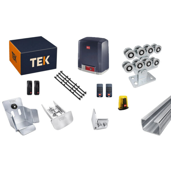 Kit XS8 MAX complet: feroneria de rulare, motorul, telecomenzile, fotocelulele, lampa și cremalierele