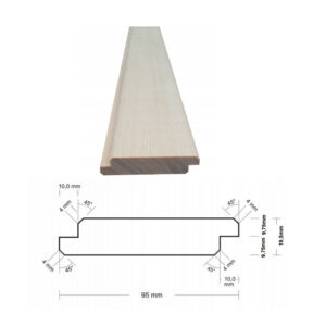 Lamele din lemn de pin 110 cm pentru sistemul PergoLino, clasa AB, închidere la drept — imaginea 2