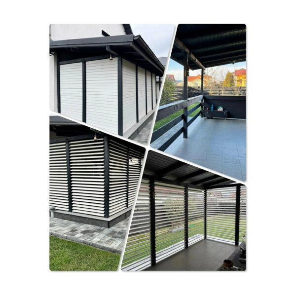 Lamele din lemn de pin clasa AB pentru PergoLino, 95 mm, 100 / 110 / 130 cm, închidere la drept — imaginea 2
