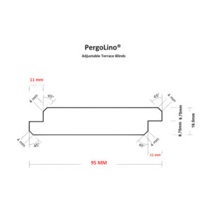 Lamele din pin termotratat pentru PergoLino, 120 / 150 cm, 95 mm, închidere la drept — imaginea 2