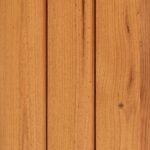 Suprafața periată a profilelor Luna Classic HF 21×117 montate vertical: pin tratat termic portocaliu-miere, cu rosturi adânci