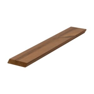 Șipcă Luna Parallelogram SSS de 20 × 92 mm din pin tratat termic brun-roșcat, văzută întreagă, cu ambele muchii lungi teșite