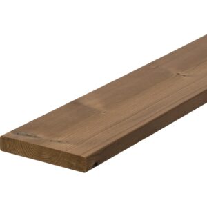 Șipcă Luna SHP de 19 × 117 mm din pin tratat termic, brun, cu secțiune dreptunghiulară și muchii ușor rotunjite, pe fundal alb