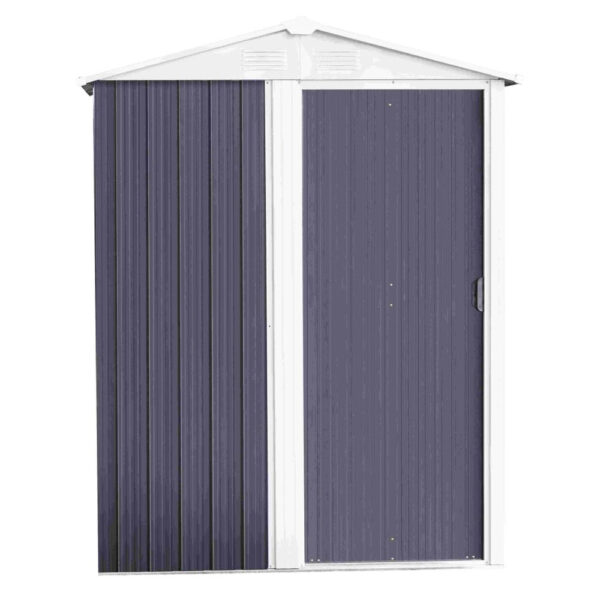 Magazie EasyBox Small văzută din față, cu acoperiș în două ape și guri de ventilație în fronton