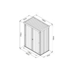Desen al magaziei GoodBox cu cotele 140 x 81 x 180 cm și ușa de 116 cm