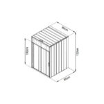 Desen al magaziei MultiBin cu cotele 80 x 80 x 122 cm