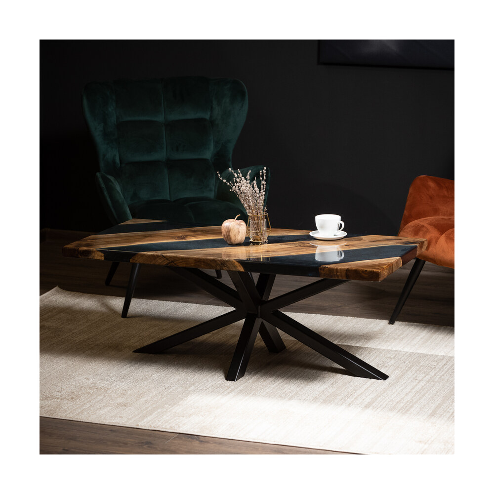 Masă cafea RawLine lemn masiv nuc rășină epoxidică Masă cafea RawLine lemn masiv nuc rășină epoxidică