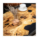 Masă cafea Riverstone lemn masiv plop bubos — imaginea 3