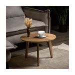 Masă de cafea Opera din lemn masiv – diametru 50 cm, înălțime 45 cm — imaginea 6