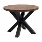 Masă de cafea Stejaris Hera rotundă Ø800 mm cu picioare metalice Spider, stejar masiv — imaginea 6