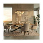 Masă dining din stejar masiv Live Edge Atena Spider Black – 8 persoane — imaginea 3