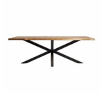 Masă dining din stejar masiv Live Edge Atena Spider Black – 8 persoane — imaginea 6