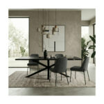 Masă dining Noir Edge Spider Black din stejar masiv 2200x1000 mm – 8 persoane — imaginea 4