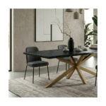 Masă dining Noir Edge Spider Gold din stejar masiv 2200x1000 mm – 8 persoane — imaginea 4
