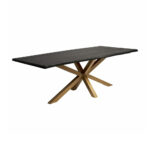 Masă dining Noir Edge Spider Gold din stejar masiv 2200x1000 mm – 8 persoane — imaginea 6