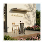 Masă înaltă de terasă Urban Bar, blat 40 mm, Ø750 mm, picior metalic tip grilă — imaginea 4