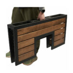 Masă pliabilă cu grătar integrat CampMaster, 1000x1000 mm — imaginea 3