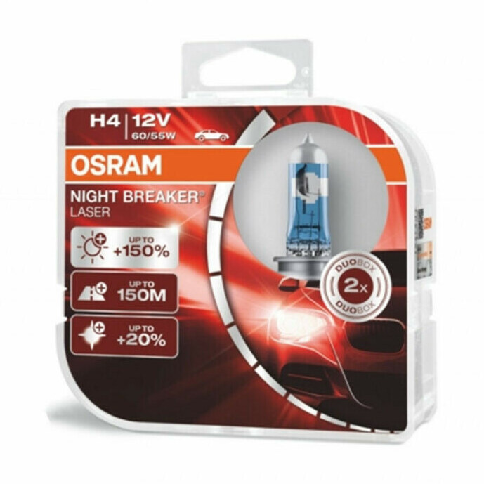 OSRAM NIGHT BREAKER Laser H4 12V 60 55W (2 becuri) OSRAM NIGHT BREAKER Laser H4 12V 60 55W (2 becuri)