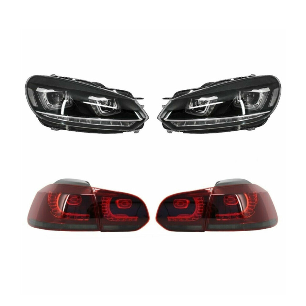 Pachet faruri și stopuri LED DRL VW compatibil cu Golf 6 (08-13) U Design Pachet faruri și stopuri LED DRL VW compatibil cu Golf 6 (08-13) U Design