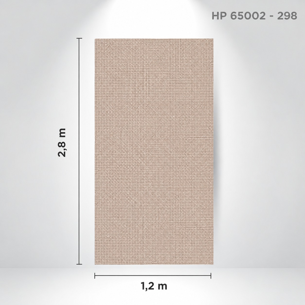 Panou decorativ HP 65002-298, textură pânzată Panou decorativ HP 65002-298 cu textură pânzată crem-rozalie și cote de 2,8 × 1,2 m