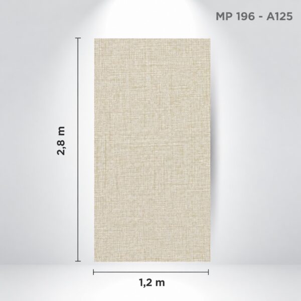 Panou decorativ MP 196-A125 cu textură de in grej deschis și cote de 2,8 × 1,2 m