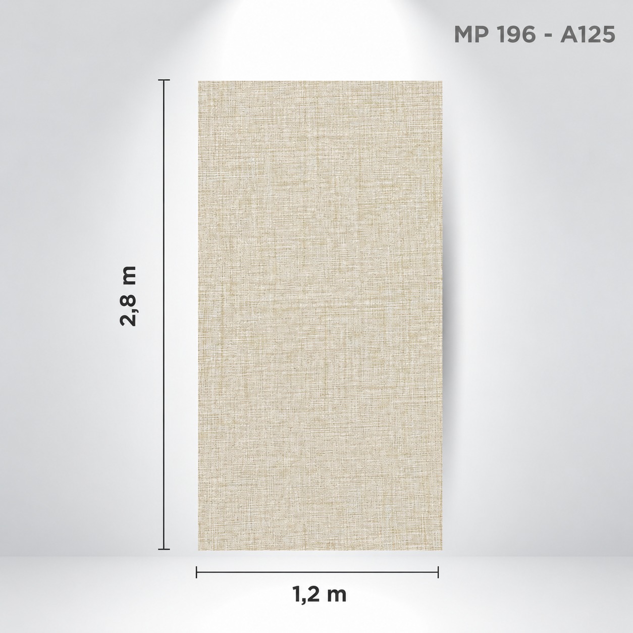 Panou decorativ MP 196-A125, textură de in Panou decorativ MP 196-A125 cu textură de in grej deschis și cote de 2,8 × 1,2 m
