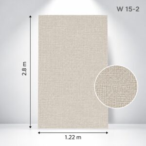 Panou decorativ W15-2 Cashmere Taupe cu cota de 2,8 m și detaliu mărit al texturii pânzate