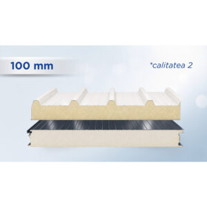 Stivă de panouri sandwich de acoperiș de calitatea a II-a, groase, cu fețe în culori diferite