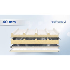 Stivă de panouri sandwich de acoperiș de calitatea a II-a, 40 mm, în culori și nuanțe diferite