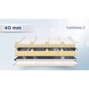 Stivă de panouri sandwich de calitatea a II-a, 40 mm, cu fețe în culori și nuanțe diferite