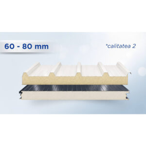 Stivă de panouri sandwich de calitatea a II-a, 60–80 mm, cu fețe în culori diferite