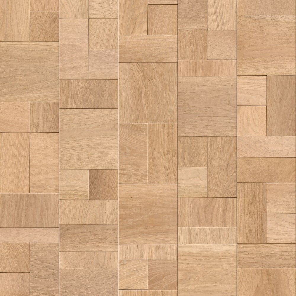 Decorul Rocko R265 Soulgrain văzut din față: blocuri de stejar deschis, pătrate și dreptunghiulare, cu fibra în direcții diferite Decorul Rocko R265 Soulgrain văzut din față: blocuri de stejar deschis, pătrate și dreptunghiulare, cu fibra în direcții diferite
