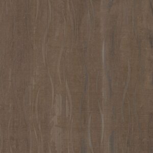 Decorul Rocko R266 Medusa Bronze văzut din față: fond maro cu fibră fină și linii ondulate verticale, gri-argintii
