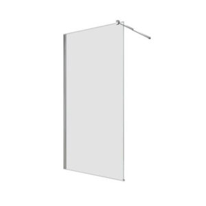 Paravan duș walk-in E6A-7A-C din sticlă clară, 80 × 190 cm, cu profil de perete și bară cromată