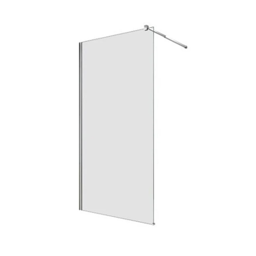 Paravan walk-in E6A-7A-C Clar 80 × 190 cm Paravan duș walk-in E6A-7A-C din sticlă clară, 80 × 190 cm, cu profil de perete și bară cromată