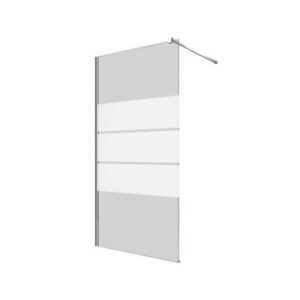 Paravan duș walk-in E6A-7F Acid Glass 90 × 190 cm, sticlă clară cu bandă sablată, pe fundal alb