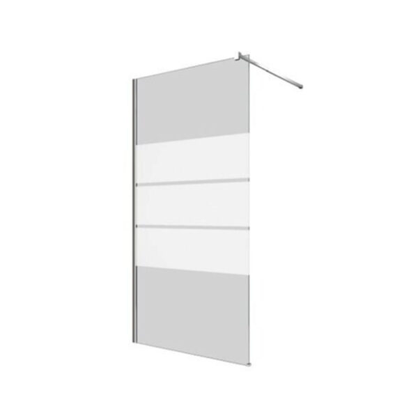 Paravan duș walk-in E6A-7F Acid Glass 90 × 190 cm, sticlă clară cu bandă sablată, pe fundal alb