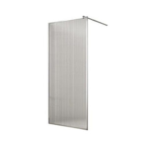 Paravan duș walk-in E6A-7L-C din sticlă riflată cu ramă cromată, 90 × 190 cm, pe fundal alb