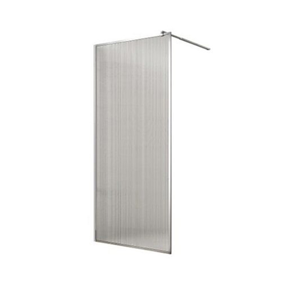 Paravan walk-in E6A-7L-C Matte Crom Paravan duș walk-in E6A-7L-C din sticlă riflată cu ramă cromată, 90 × 190 cm, pe fundal alb