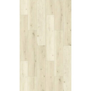 Parchet laminat Bella Casa Cerat 600145, plăci în decor de lemn crem cu noduri mici, vedere de sus