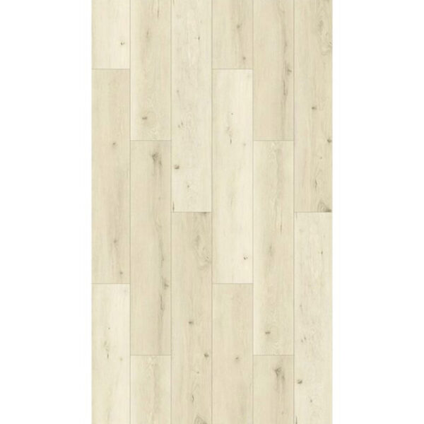 Parchet laminat Bella Casa Cerat 600145, plăci în decor de lemn crem cu noduri mici, vedere de sus