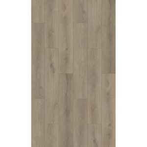 Parchet laminat Bella Casa Cerat 60096, plăci în decor de stejar ars, maro-taupe, vedere de sus