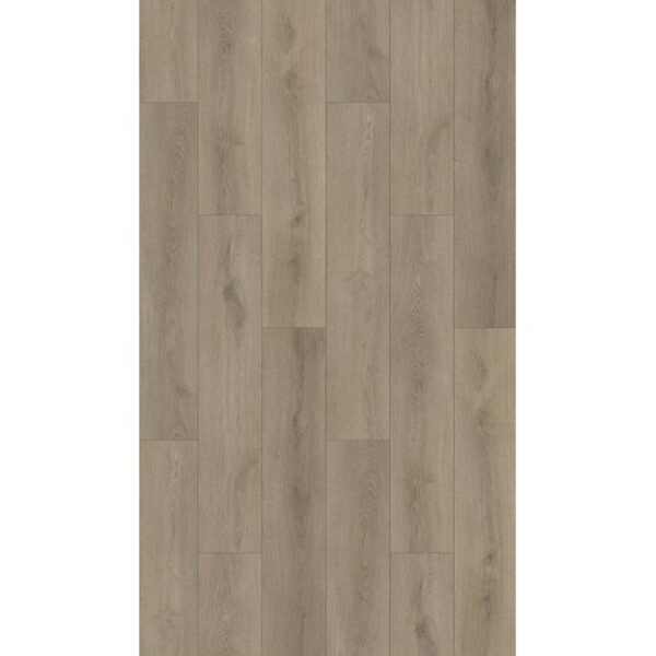 Parchet laminat Bella Casa Cerat 60096, plăci în decor de stejar ars, maro-taupe, vedere de sus