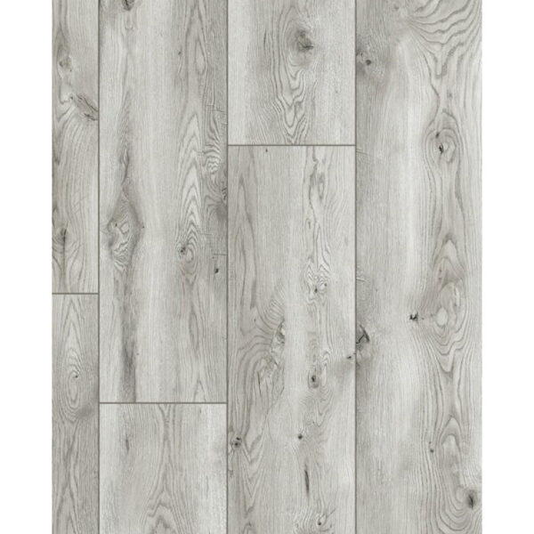 Parchet laminat Classen Arteo 54847, plăci extralate în decor de lemn gri deschis cu noduri, vedere de sus