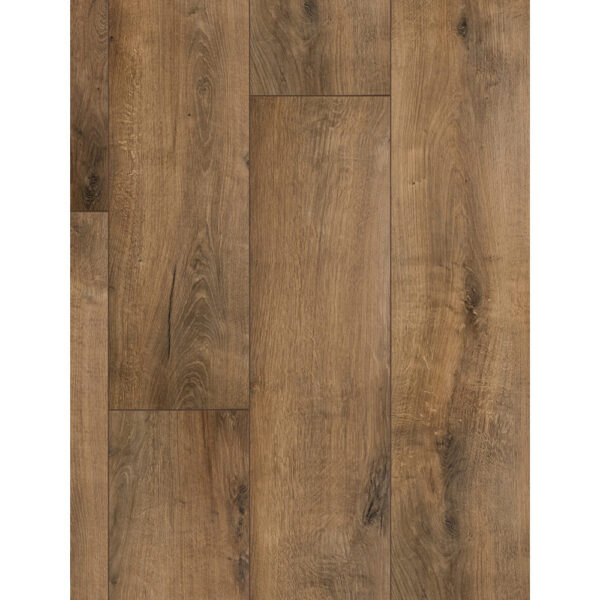 Parchet laminat Classen Harmony 56612, plăci extralate în decor de lemn maro rustic cu noduri, vedere de sus