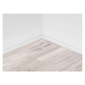 Colț de cameră cu parchet Classen Harmony 56702 în ton alb-gri și plintă albă
