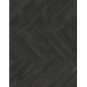 Parchet laminat Classen Herringbone Manor 62710 în spic, decor de lemn negru antracit cu fibră vizibilă