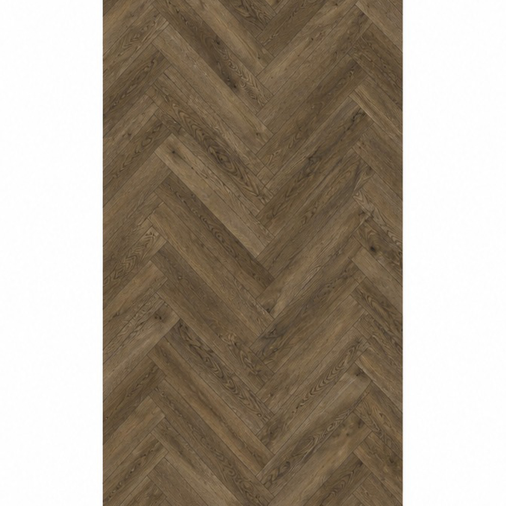Classen Herringbone Ville 63265, stejar închis în spic Parchet laminat Classen Herringbone Ville 63265 în spic, stejar închis maro-cafea cu nuanțe gri, vedere de sus